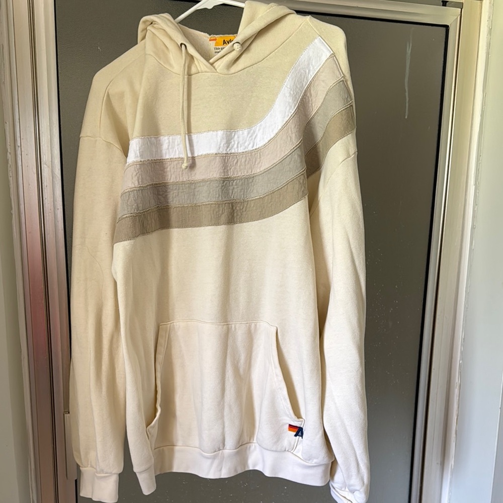 Aviator Nation Cream and White Hoodie